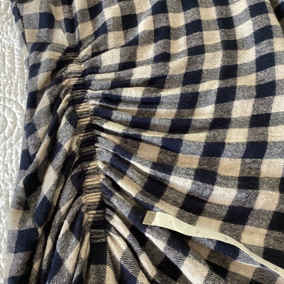 James Perse “Spiral” wool & linen blend ruched dress In navy/linen size S - Picture 15 of 16